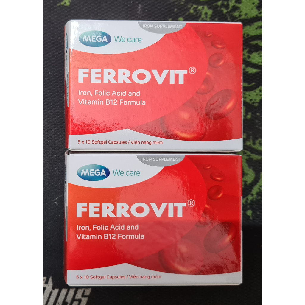 Ferrovit (Hộp 50 viên) - Bổ sung Sắt, Acid Folic và Vitamin B12, giúp hỗ trợ trong thiếu máu do thiếu sắt