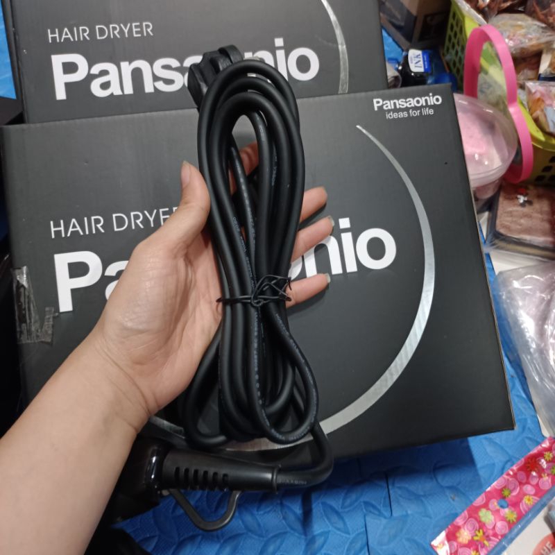 Máy sấy tóc pansaonio lực khoẻ dây dài 3m củ 3 chân có đèn ion xanh khử mùi