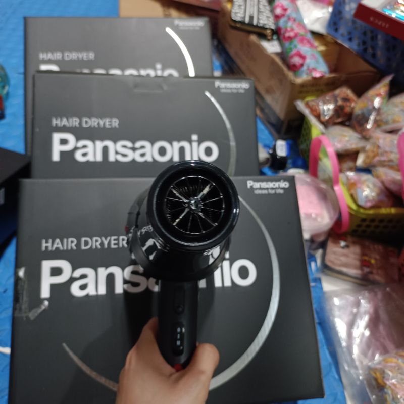 Máy sấy tóc pansaonio lực khoẻ dây dài 3m củ 3 chân có đèn ion xanh khử mùi