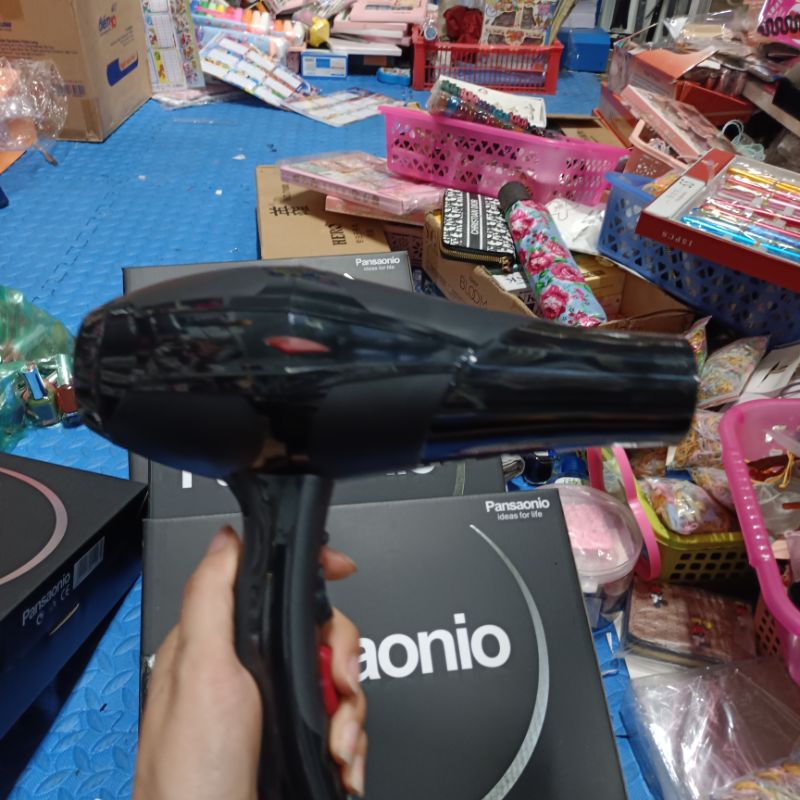 Máy sấy tóc pansaonio lực khoẻ dây dài 3m củ 3 chân có đèn ion xanh khử mùi