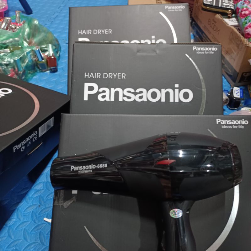 Máy sấy tóc pansaonio lực khoẻ dây dài 3m củ 3 chân có đèn ion xanh khử mùi