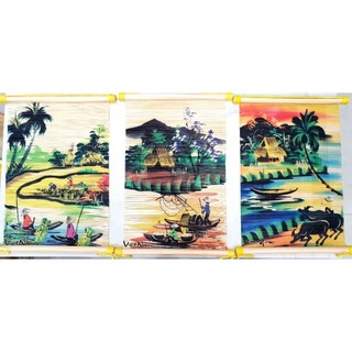 Tranh cuộn lưu niệm - Các làng quê Việt Nam (33 cm x 46 cm)