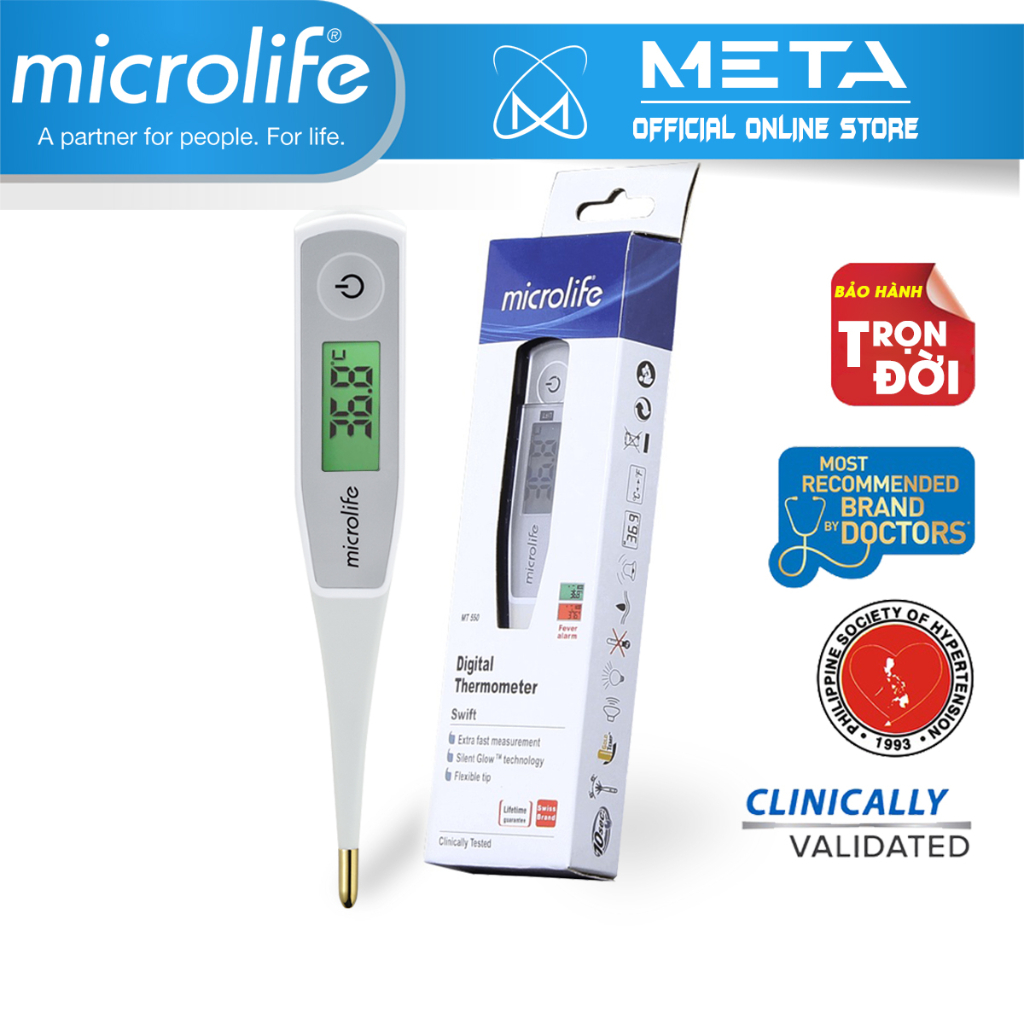Nhiệt Kế Điện Tử Đầu Mềm Microlife MT550 | Đo Nhanh 10s, Độ Chính Xác Cao và An Toàn | Chính Hãng Thương Hiệu Thụy Sỹ