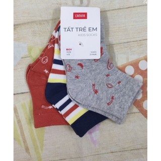 Pack 3 đôi tất bé trai hoạ tiết Canifa