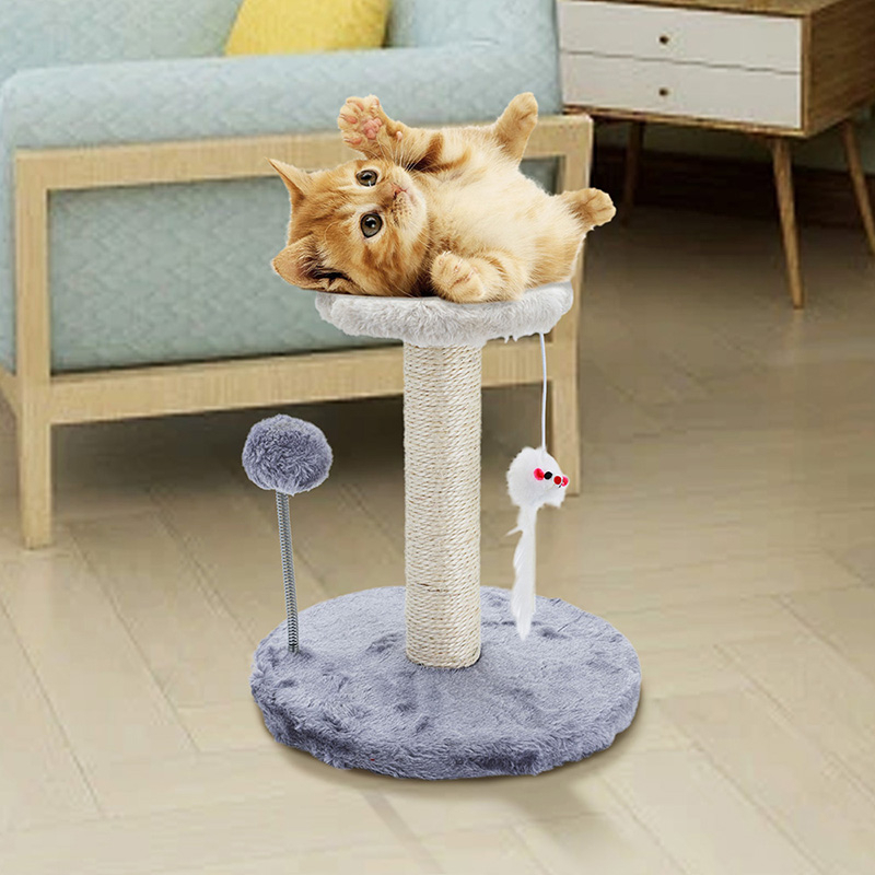Khung leo trèo 2 lớp kèm đồ chơi thú cưng cho mèo, Cây đồ chơi cho mèo, Trụ cào móng mèo