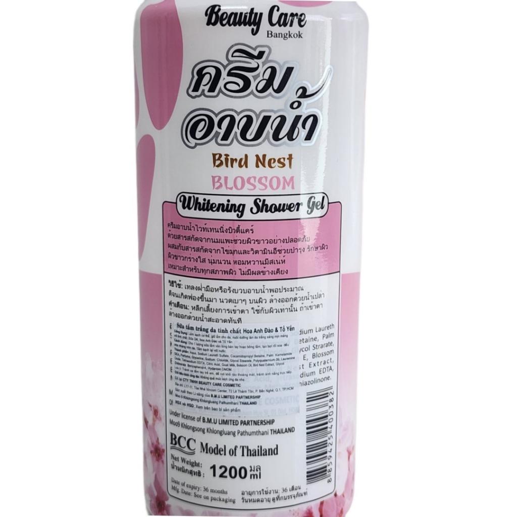 Sữa tắm Bò tròn / Dê dẹp / Tổ Yến BEAUTY CARE Thái Lan 1200ml - Giữ ẩm, da trắng sáng, mịn màng