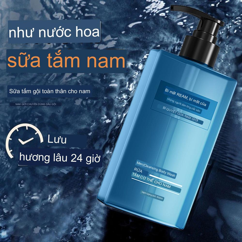 Sữa tắm dầu gội 3 trong 1 hương nước hoa thơm dành cho nam , ngăn mụn dưỡng sáng và ngăn đổ mồ hôi toàn thân