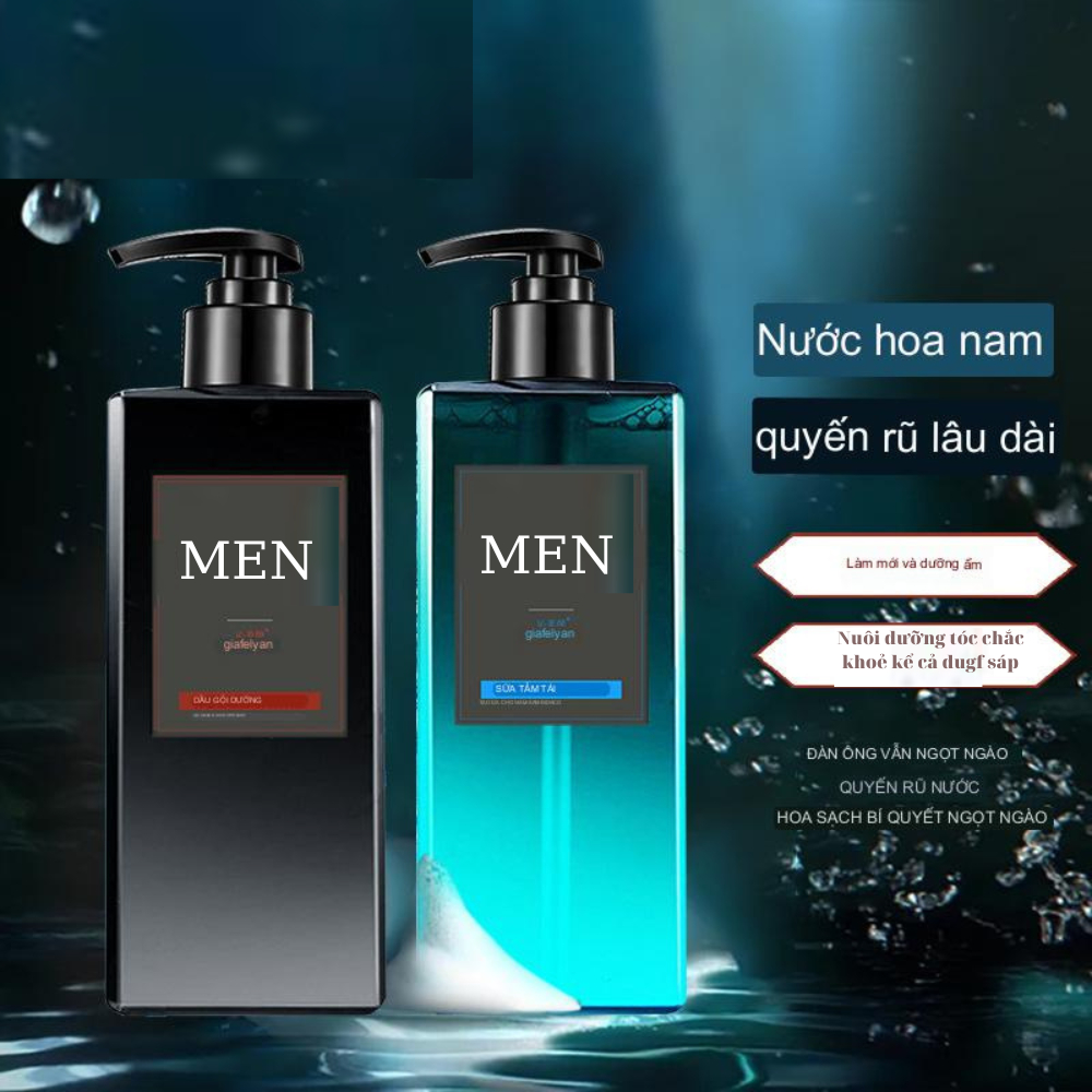 COMBO Sữa tắm gội nước hoa dành cho nam ngăn ngừa đổ mồ hôi suốt 48h, hương nước hoa