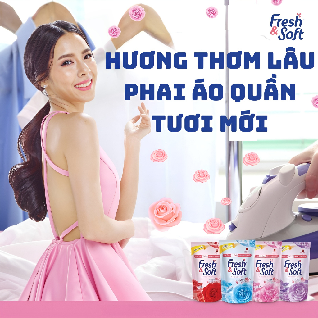 Nước Xả Vải Thái Lan Quần Áo Fresh & Soft Hương Thơm Lâu 500ml