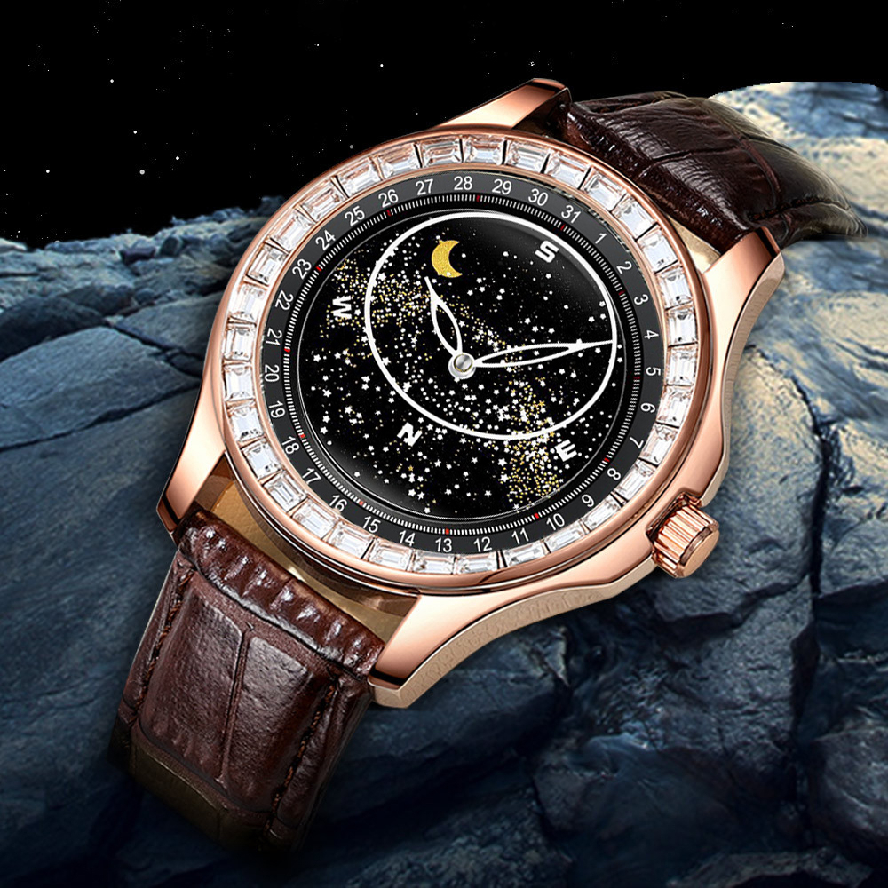 Đồng Hồ Nam Pagini PA5568 Dải Ngân Hà Dạ Quang Cực Chất