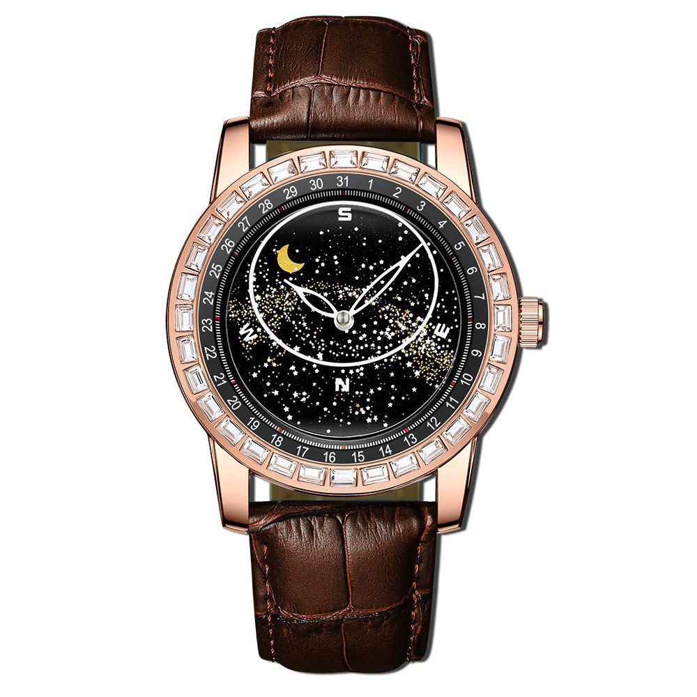 Đồng Hồ Nam Pagini PA5568 Dải Ngân Hà Dạ Quang Cực Chất