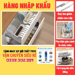 Gía úp bát đĩa tủ bếp dưới đa năng, kệ xoong nồi lắp tủ bếp inox 304 nan dẹt nhập khẩu bảo hành 5 năm