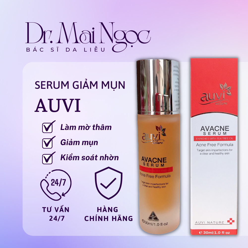 Serum Hỗ Trợ Giảm Mụn, Giảm Nhờn, Mờ Thâm AUVI AVACNES - Dr. Mai Ngọc
