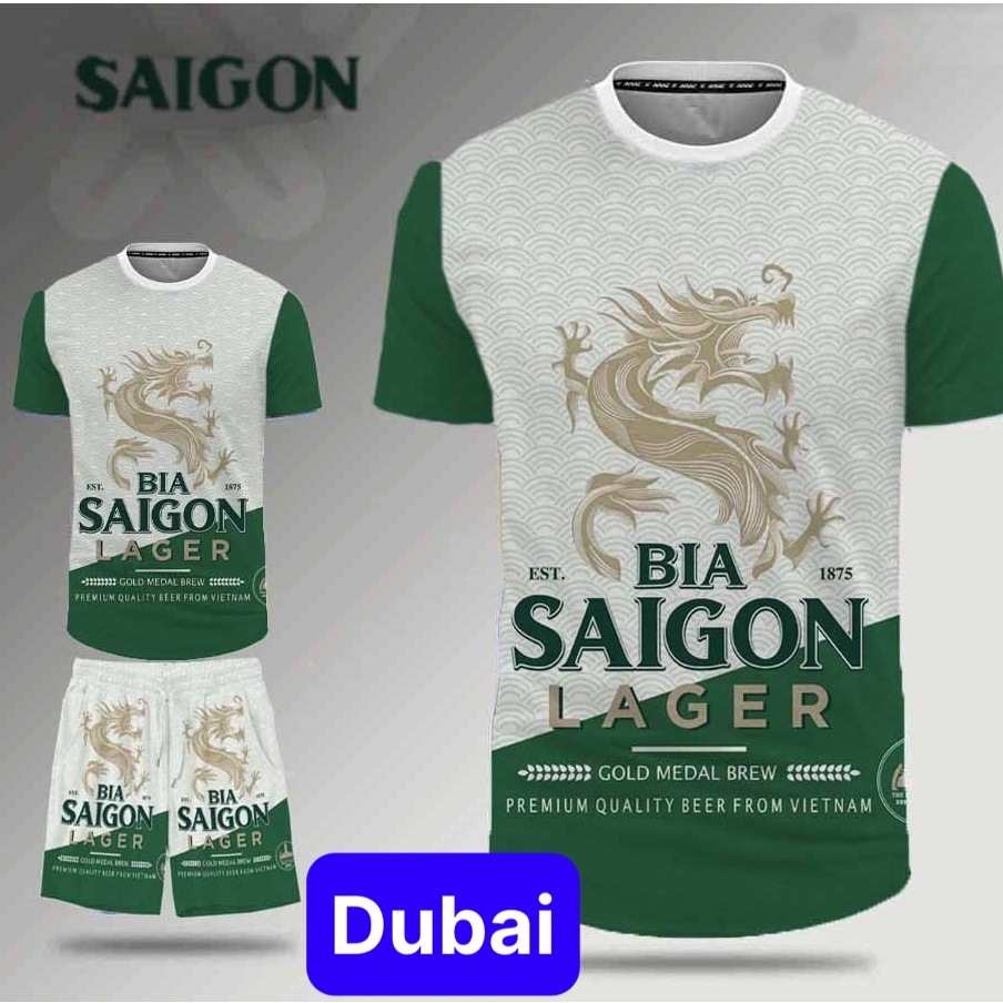 Đồ bộ in nhiệt quần áo bóng đá bia mùa hè nam nữ unisex phong cách sang chảnh - Dubai Fashion