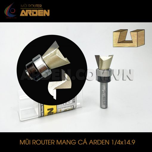 Mũi phay Router mang cá ARDEN hàng chính hãng cốt 6.35mm