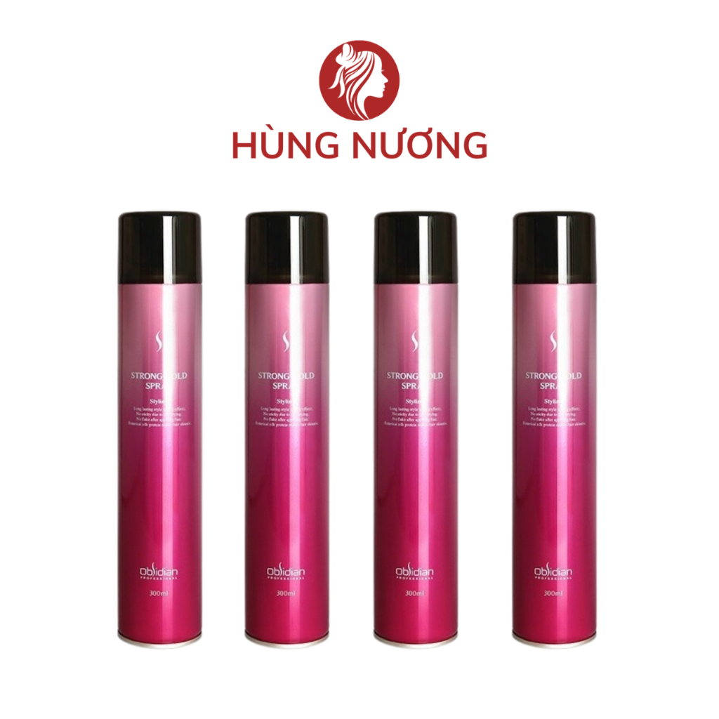 Gôm xịt tóc, tạo kiểu, định hình tóc Obsidian Strong Hold Spray 300ml Hàn Quốc