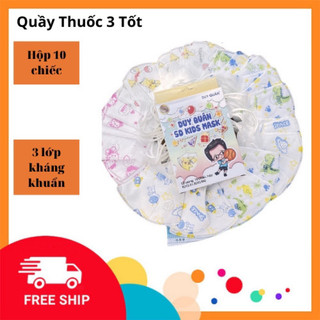 Hộp 10 chiếc khẩu trang 5D trẻ em Duy Quân Mask 3 lớp kháng khuẩn