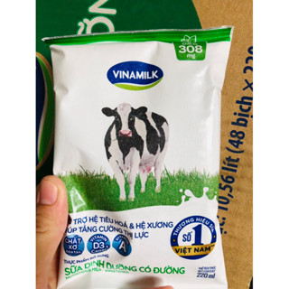 10 bịch sữa tươi Vinamilk có đường, không đường 220ml