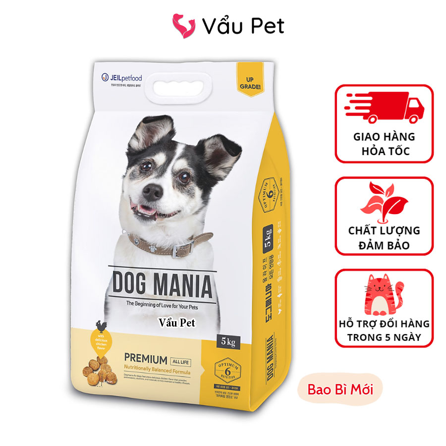 Thức Ăn Cho Chó Dog Mania 5kg - Hạt Cho Chó Nhập Khẩu Hàn Quốc Vẩu Pet Shop