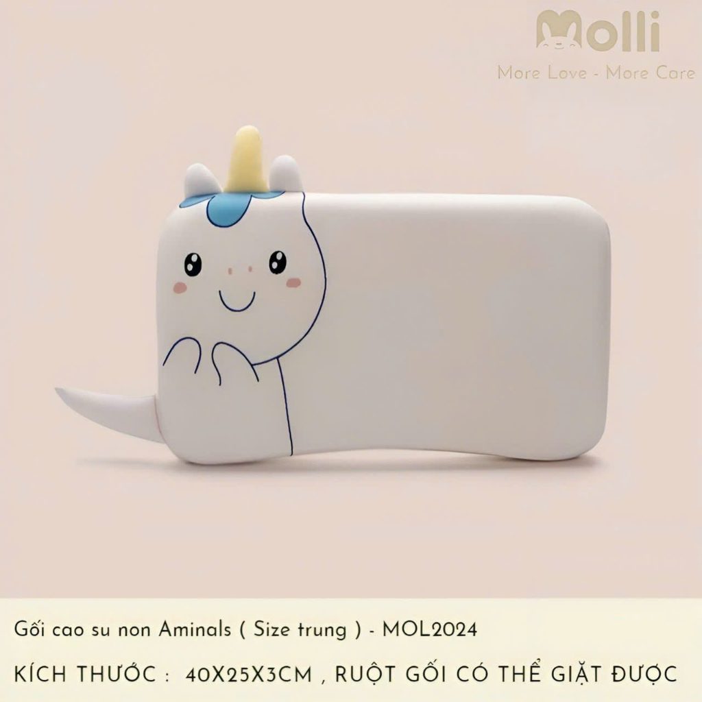 GỐI CAO SU NON CAO CẤP MOLLI THIẾT KẾ CÔNG THÁI HỌC CHO BÉ TỪ 1-6 TUỔI