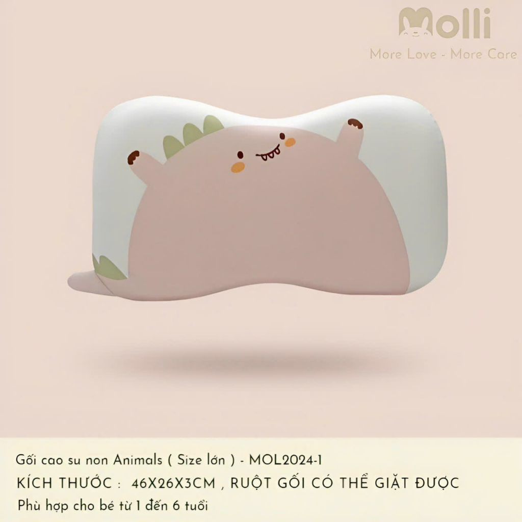 GỐI CAO SU NON CAO CẤP MOLLI THIẾT KẾ CÔNG THÁI HỌC CHO BÉ TỪ 1-6 TUỔI