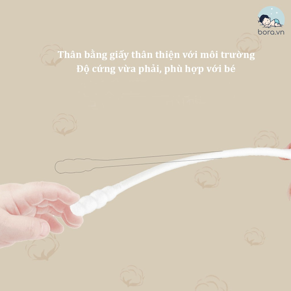 Tăm bông cho bé sơ sinh, hộp 400 que Misuta