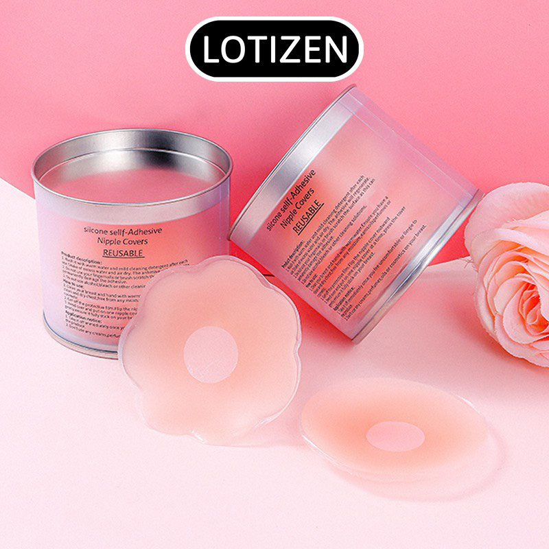 Hộp 10 miếng dán ngực silicon mẫu mới hộp xinh tái sử dụng nhiều lần PK - A30