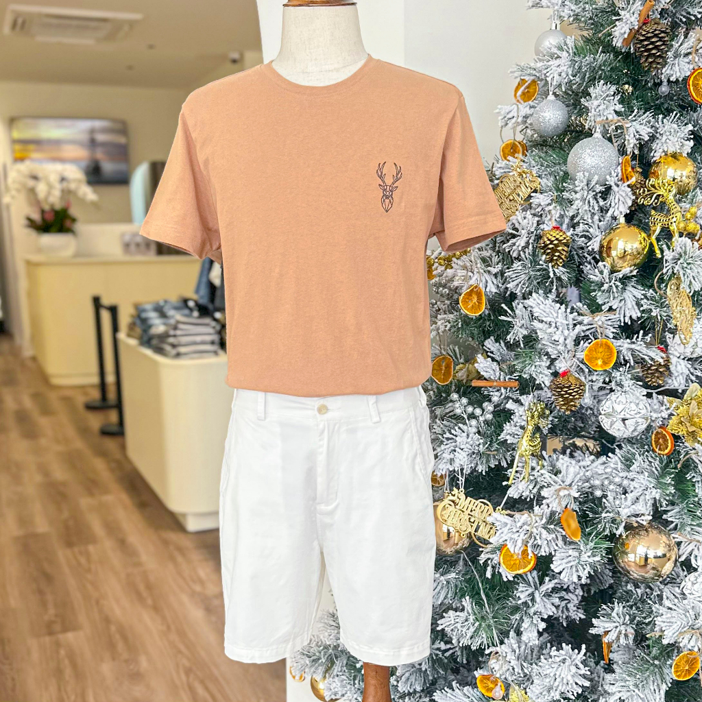 Áo Thun Ngắn Tay Cổ Tròn Nam BY COTTON Deer Single Brown Tee 2022