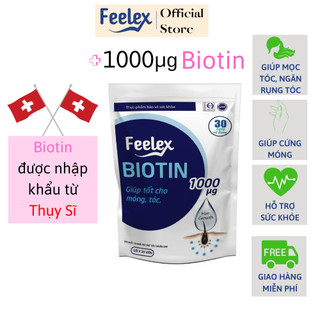 Viên uống Feelex Biotin ngăn rụng tóc, hỗ trợ mọc tóc Biotin gói 30 viên cho 30 ngày