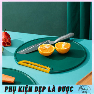 Thớt nhựa kháng khuẩn cao cấp, thớt nhựa tròn xoay 360 độ, tay cầm có móc treo tiện nghi, chất liệu dày, chống trượt