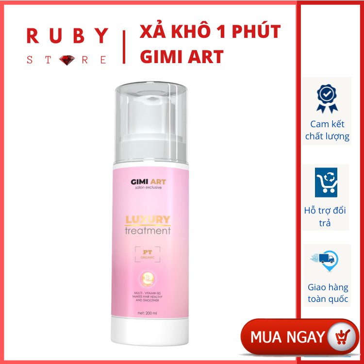 Kem Xả Khô Một Phút GiMi Art 200ml chăm sóc tóc bóng mượt vào nếp, phục hồi tóc hư tổn