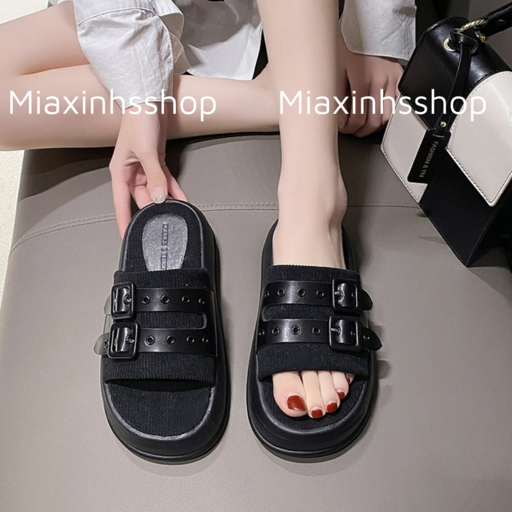 Dép nữ quai ngang bản mới đế cao đi êm chân tôn dáng siêu xinh