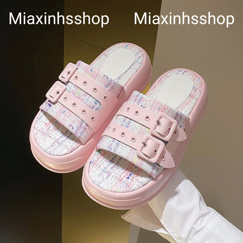 Dép nữ quai ngang bản mới đế cao đi êm chân tôn dáng siêu xinh