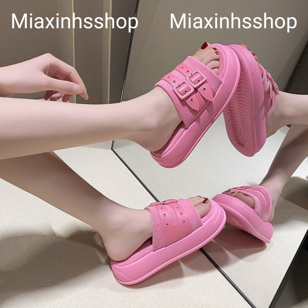 Dép nữ quai ngang bản mới đế cao đi êm chân tôn dáng siêu xinh