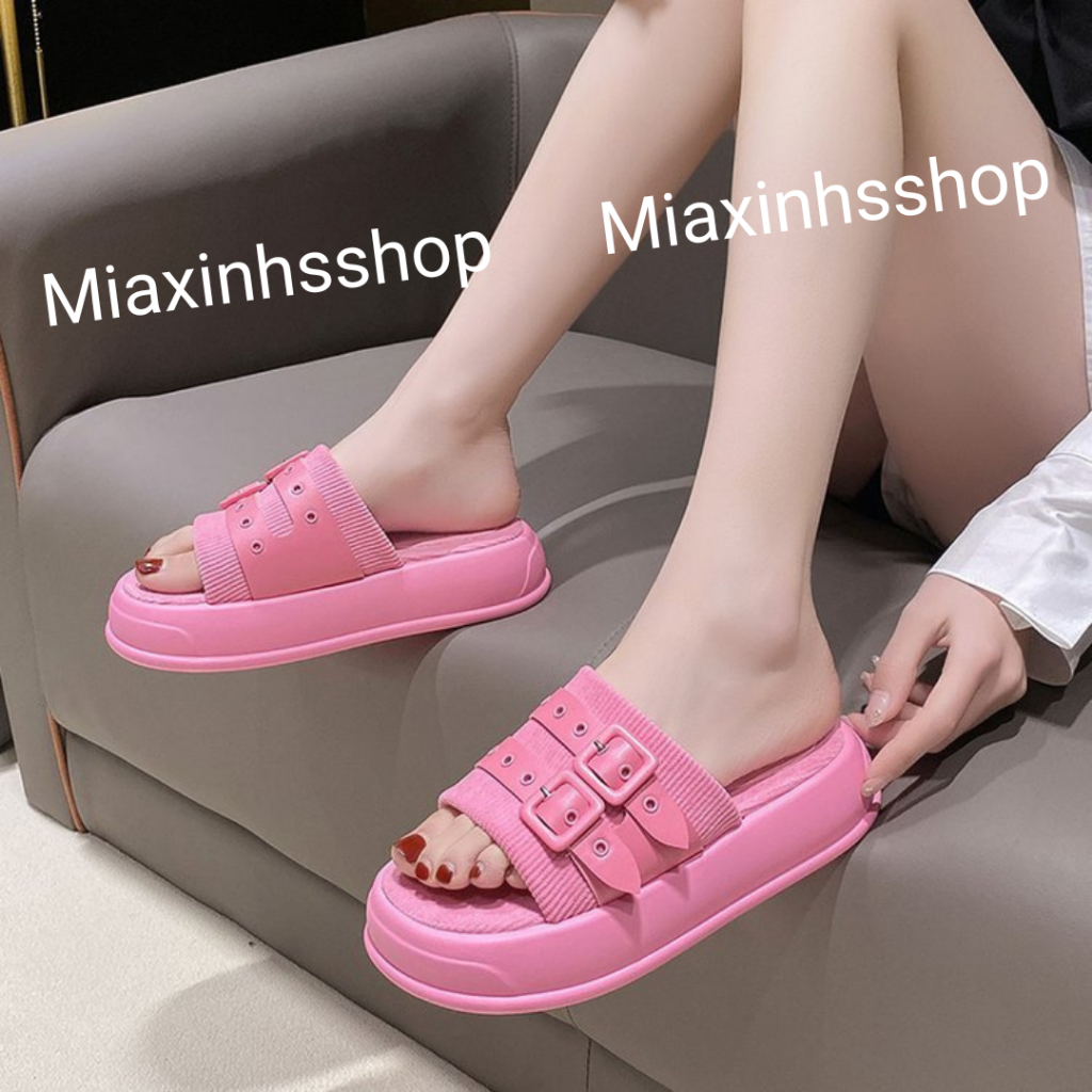 Dép nữ quai ngang bản mới đế cao đi êm chân tôn dáng siêu xinh