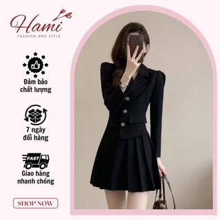 Set áo vest dài tay kèm chân xếp ly Hami Fashion