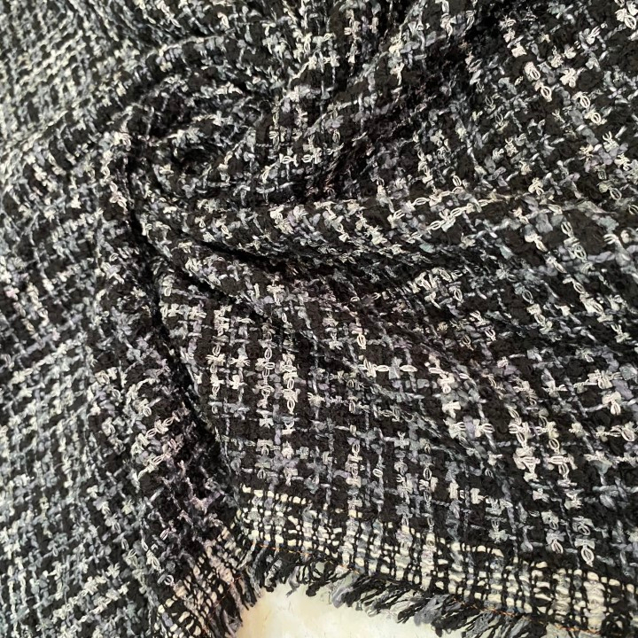 Vải Khúc 1m7 Dạ Tweed Đen Khổ 1m4 - Dày Dặn, Không Co Giãn - May Áo Khoác, Măng Tô, Chân Váy