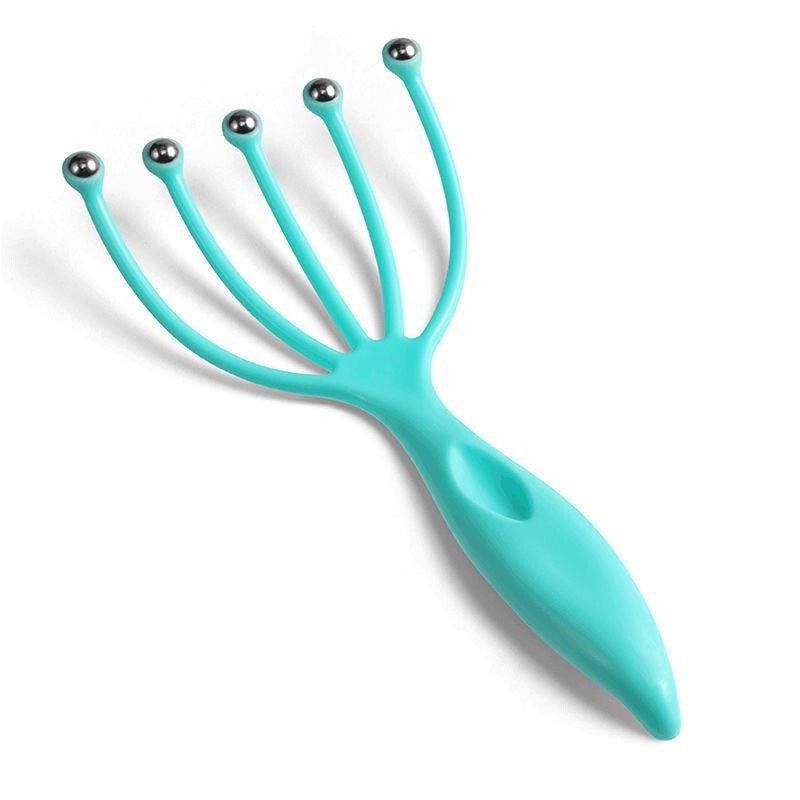 Cây massage đầu cầm tay, dụng cụ massage nhựa 5 nhánh giúp xoa bóp vùng đầu, tăng tuần hoàn máu, thư giãn tinh thần