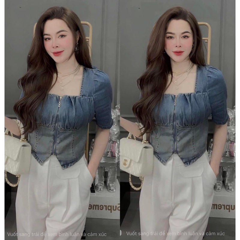 ÁO JEAN LOANG XẾP LI NGỰC