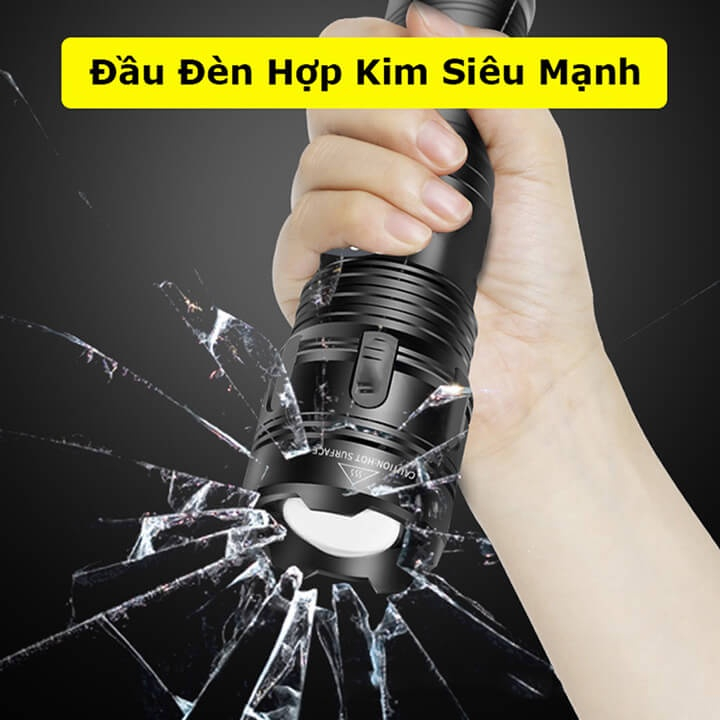 Đèn Pin Cầm Tay Siêu Sáng Corisu A76 Chiếu Xa 300m Có Zoom, Pin Trâu 2600mah, Chống Nước IPX6, Có COB Led 7 Chế Độ