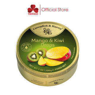 Kẹo trái cây Đức Cavendish & Harvey Mango & Kiwi (vị xoài và kiwi) - hộp thiếc 200g