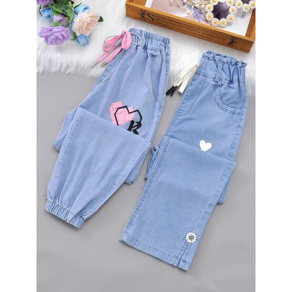 Quần JEAN bé gái HOTTREN 2023 từ 18kg - 55kg Munbaby