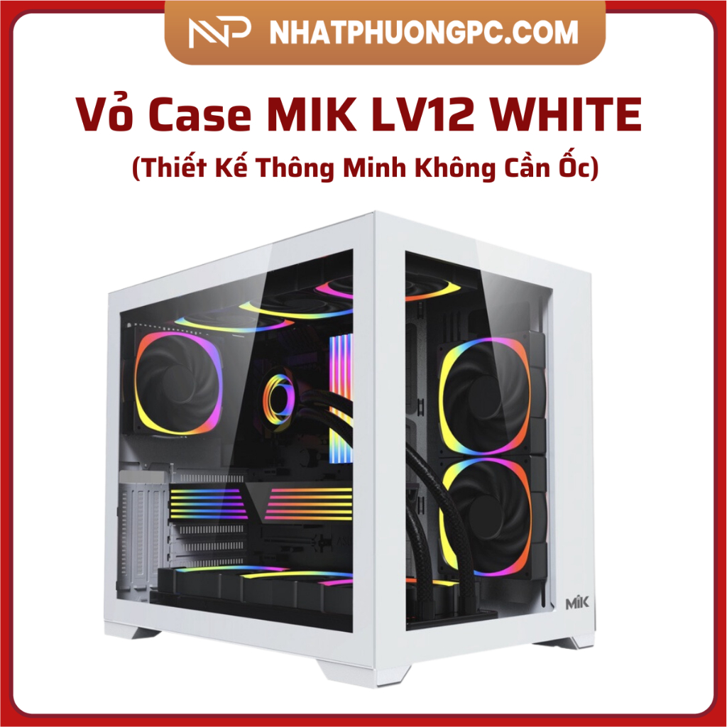 Vỏ Case MIK LV12 WHITE (Thiết Kế Thông Minh Không Cần Ốc) | BigBuy360 - bigbuy360.vn