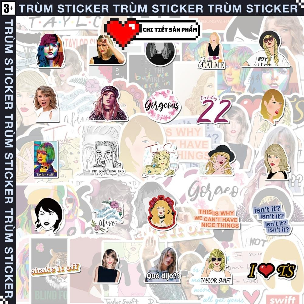 Set 50 Stickers, Hình Dán Ca Sĩ Taylor Swift -idol,hot hit- Trang Trí, Decor Laptop, Cặp Sách - TRÙM STICKERS