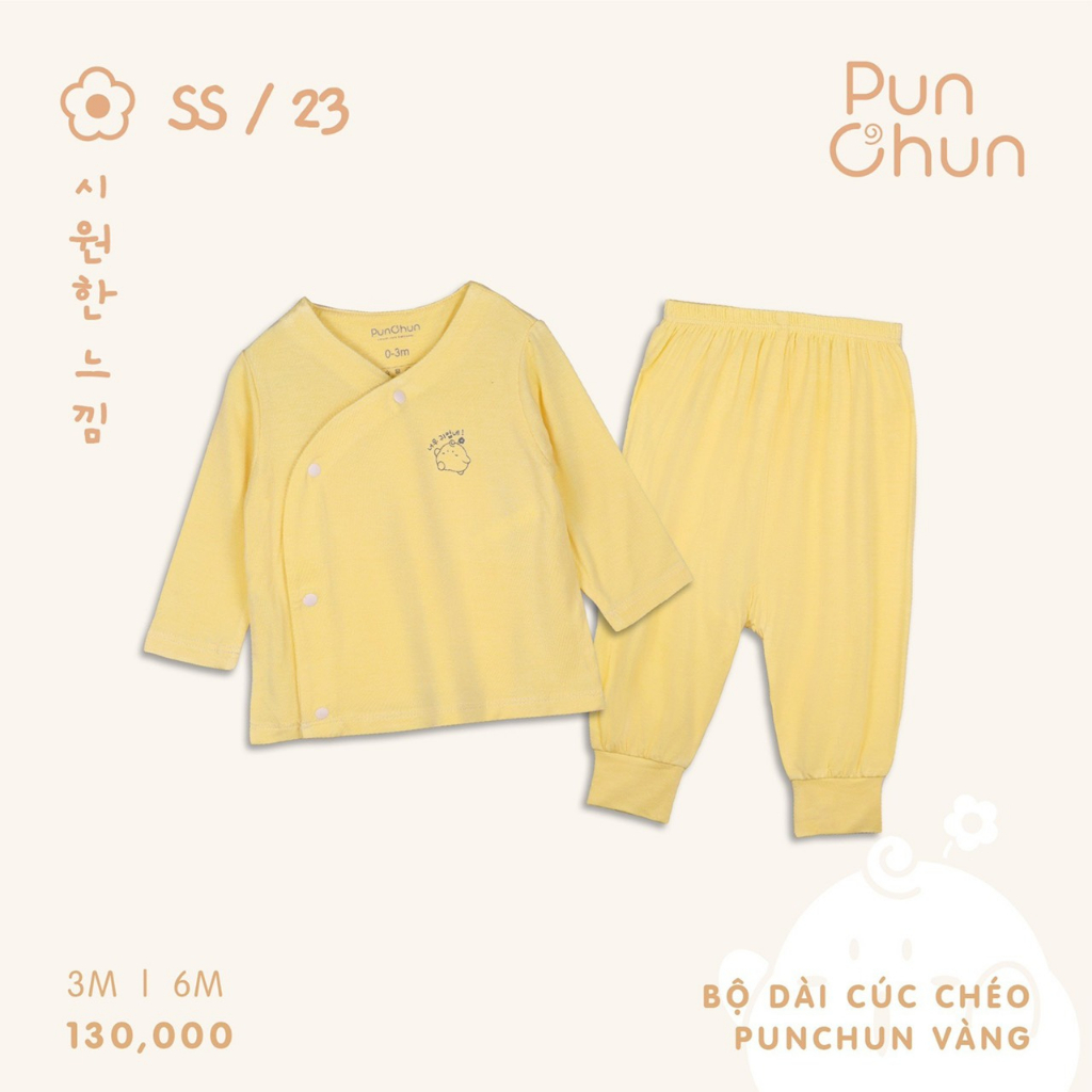 [RẺ VÔ ĐỊCH] Bộ dài tay cúc chéo sơ sinh Punchun