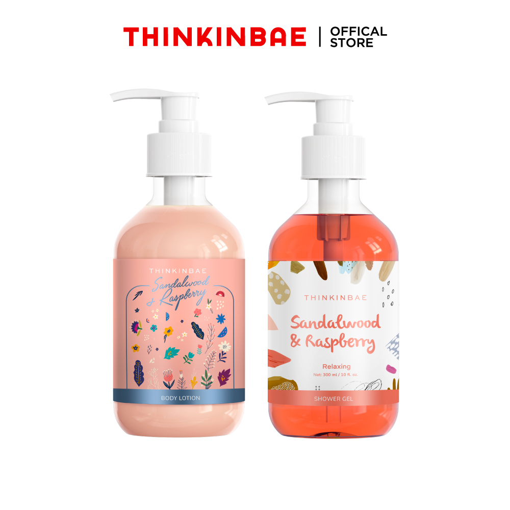 Combo Sữa Tắm + Kem Dưỡng Thể Thinkinbae Hương Sandalwood & Raspberry