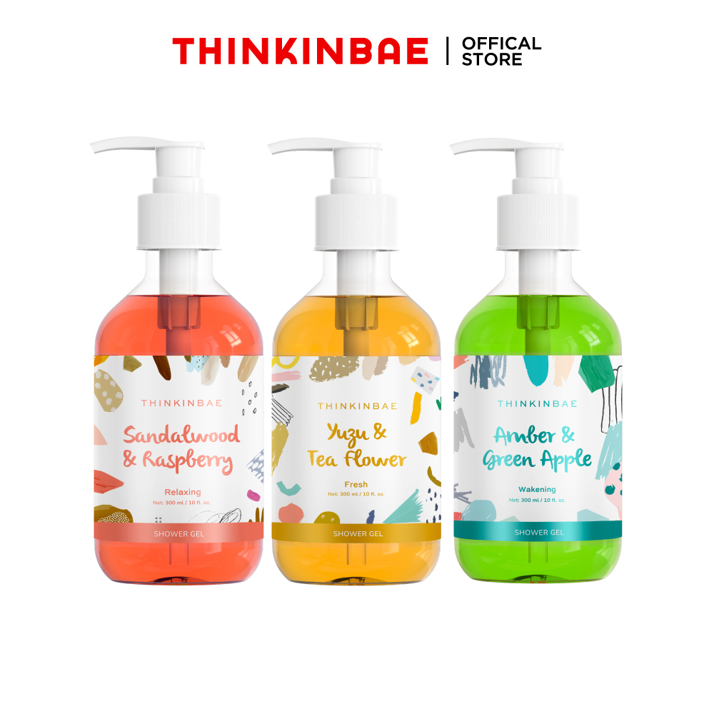 Combo Trọn Bộ 3 Chai Gel Tắm Dưỡng Ẩm Hương Nước Hoa Thinkinbae 300ml