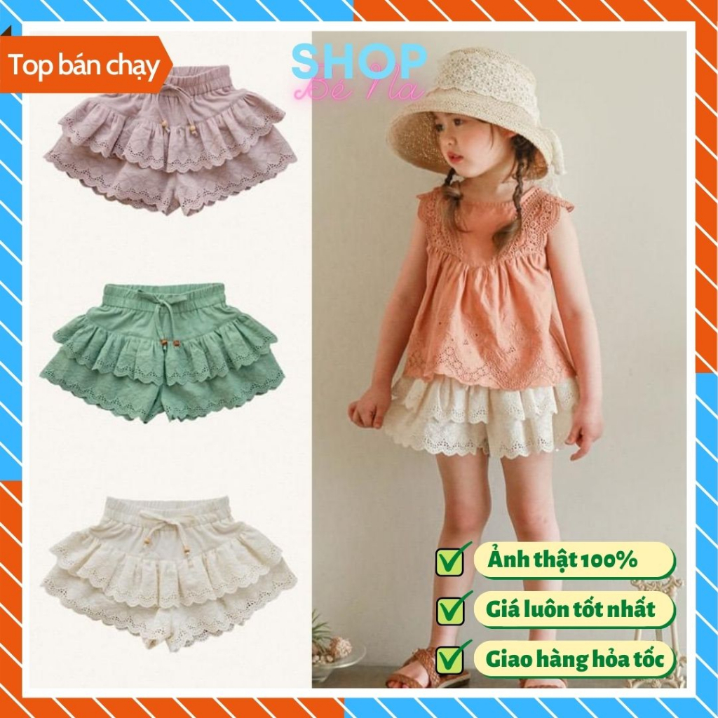 Quần váy, quần cho bé gái thô hoa đủ size từ 1 tuổi đến 10 tuổi phong cách điệu đà trong mùa hè from đẹp đỉnh cao