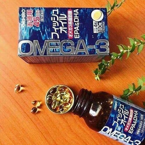 Viên uống dầu cá Omega 3 bổ mắt, bổ não, hỗ trợ tim mạch Orihiro nhật bản 180 viên