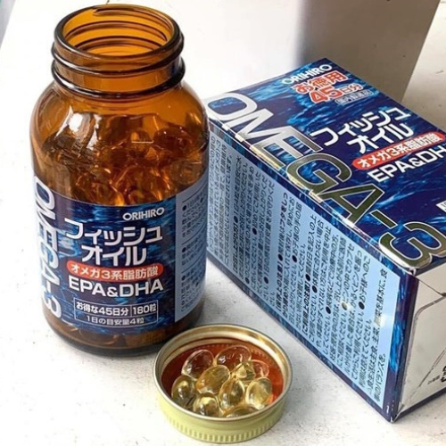 Viên uống dầu cá Omega 3 bổ mắt, bổ não, hỗ trợ tim mạch Orihiro nhật bản 180 viên